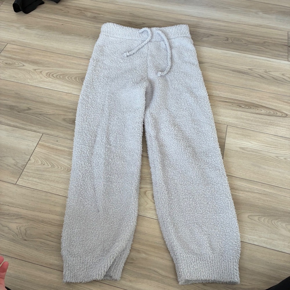 Pleshy Cozy Lounge Pants Light Blue Plush Soft Drawstring Waist Size M